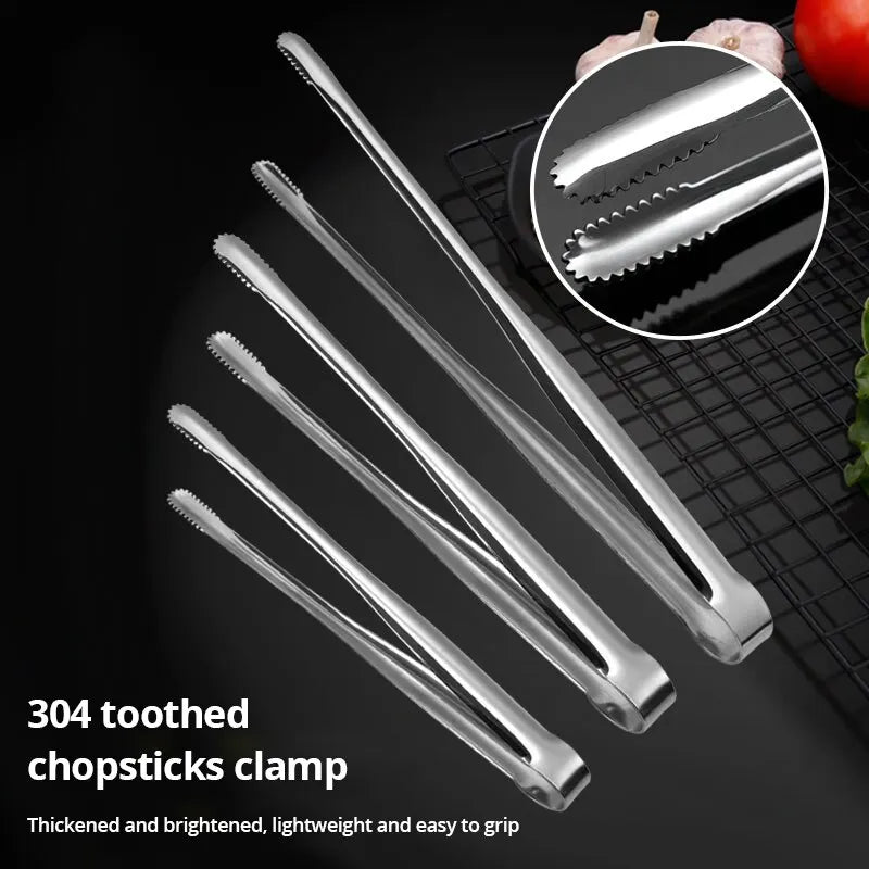 1pc 304 Stainless Steel Barbecue Clip Grill Tongs