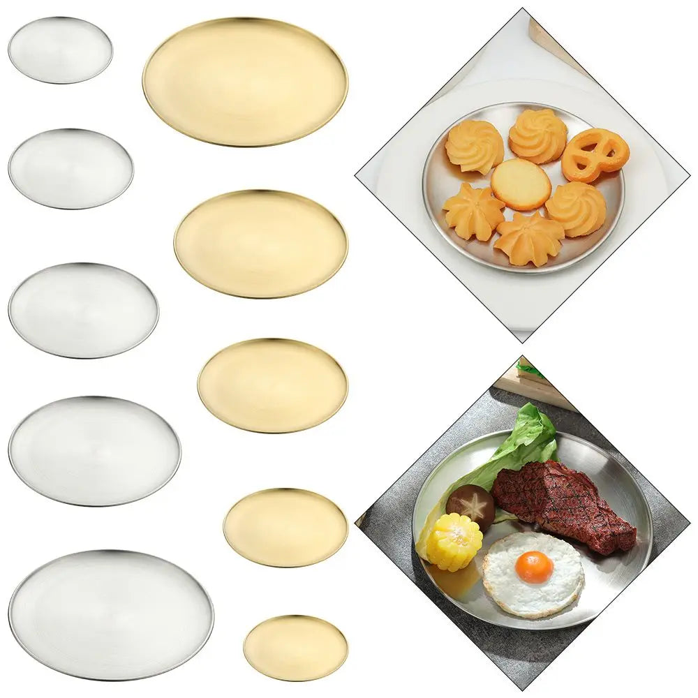 Stainless Steel Metal Dining Disc Round Bone Spitting