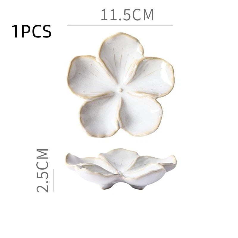 1pcs Ceramic Craft Dish Flower Shaped Small Dish