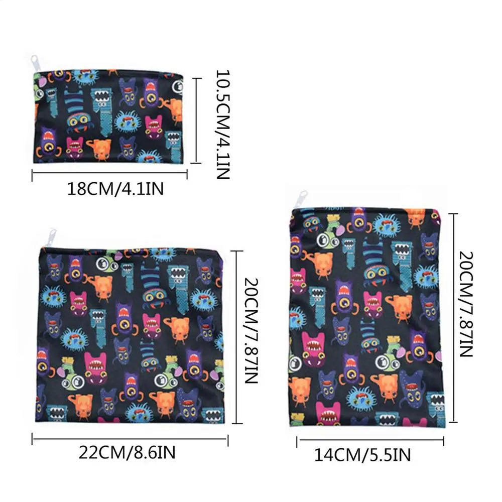 3pcs/Set Reusable Food Storage Bags Leakproof Freezer Bag
