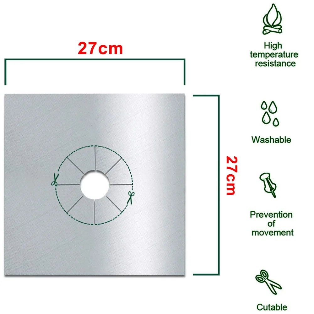 Gas Stove Burner Covers Square Heat-Resistant Oil-Proof Reusable