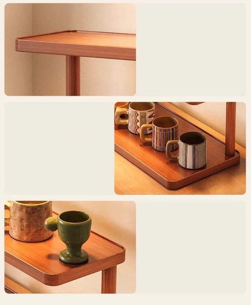 2-Tier Wooden Countertop Storage Shelf Multilayer Desktop