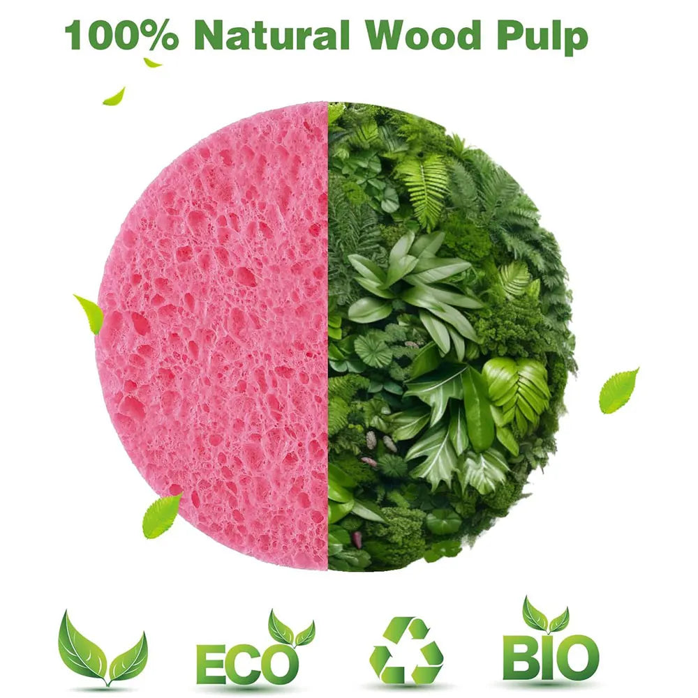 50-1000pcs Compress Face Wash Puff Natural Wood Pulp