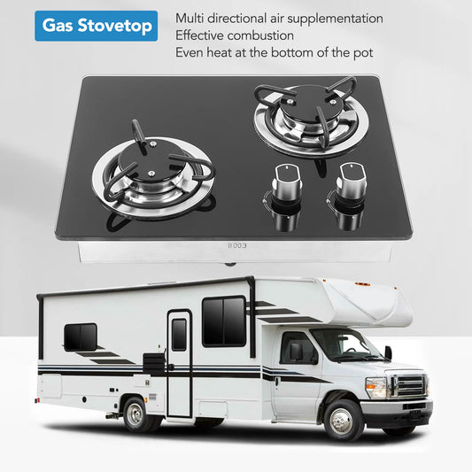 Rv Gas Stove Burners 8kw Power Tempered Glass