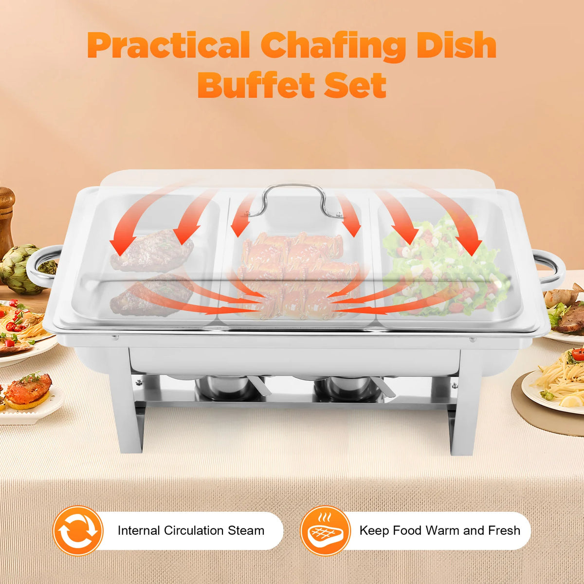 Stainless Steel Chafing Dish Buffet Rectangular Catering Chafer