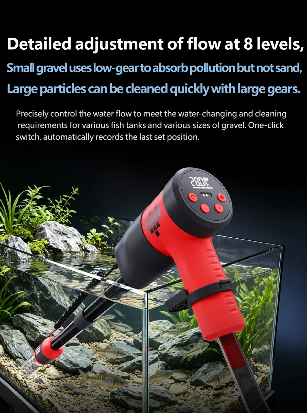 Rechargeable Electric Aquarium Water Changer Gravel Cleaning Pump
