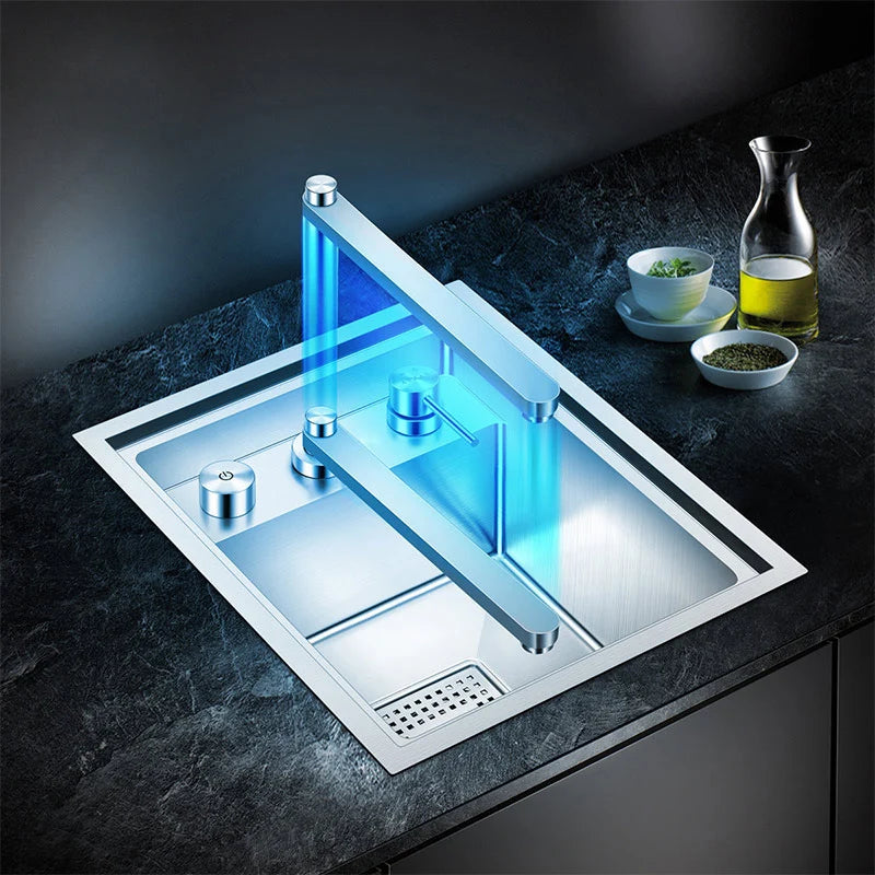 Asras Sink Faucet 304 Stainless Steel Lifting Faucet