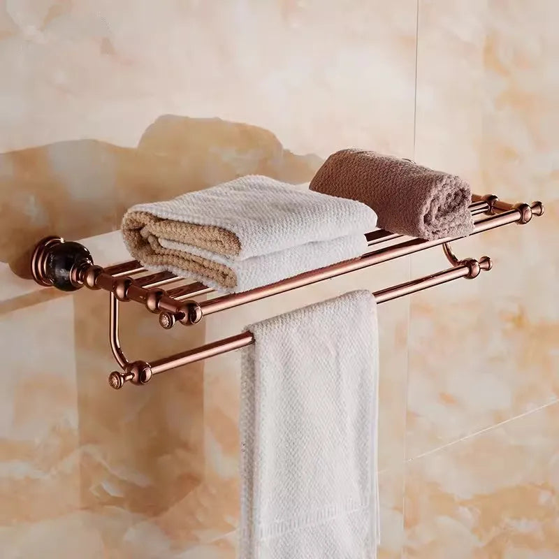 Bathroom Bath Shelf Rose Gold Paper Holder Towel