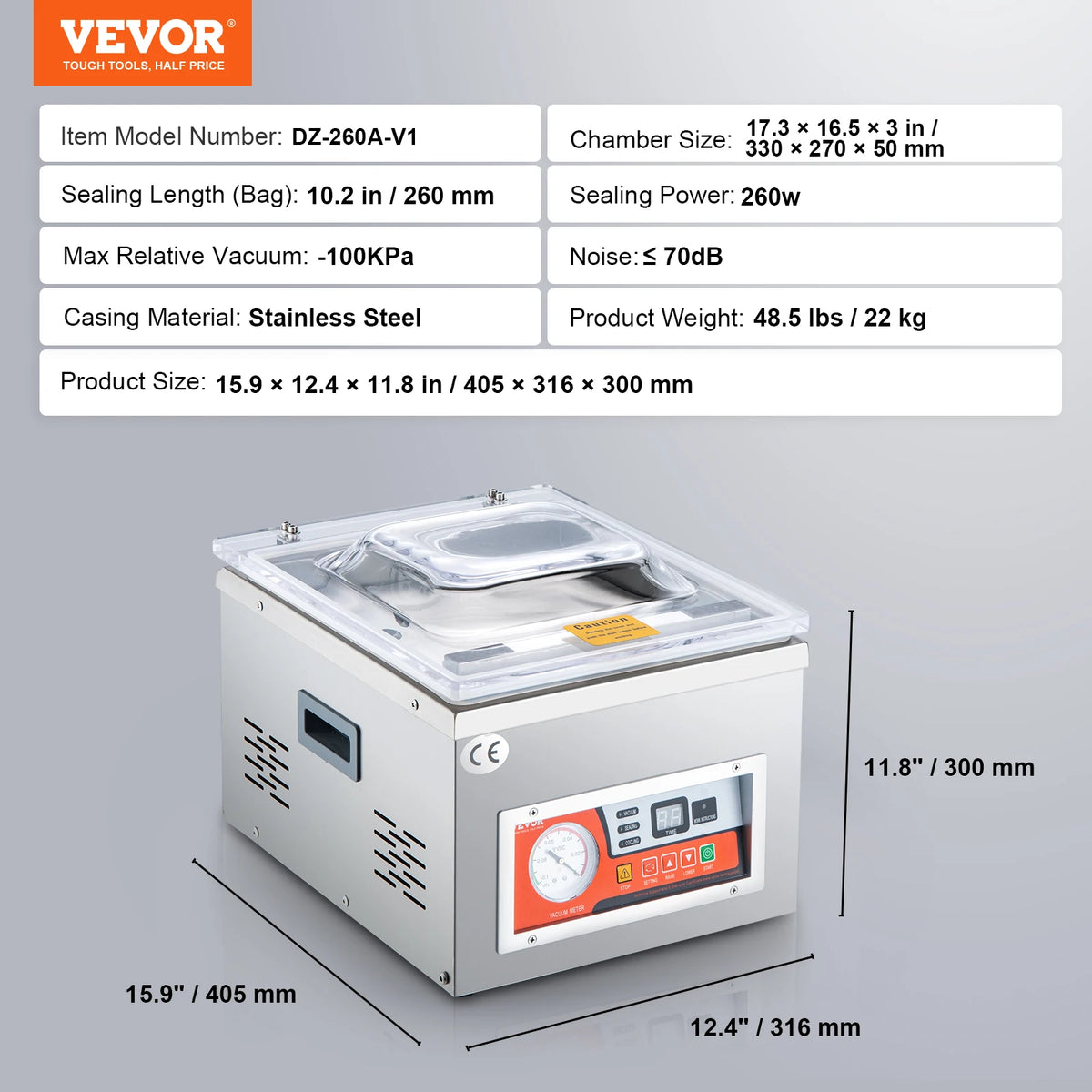 Succebuy Dz-260a Chamber Vacuum Sealer 15 Sealing Length