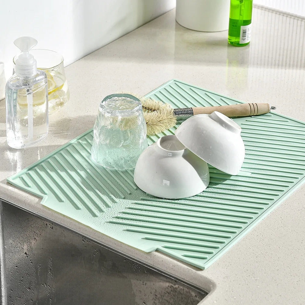 1pc Silicone Dish Drying Pad Non-Slip Dish Drying