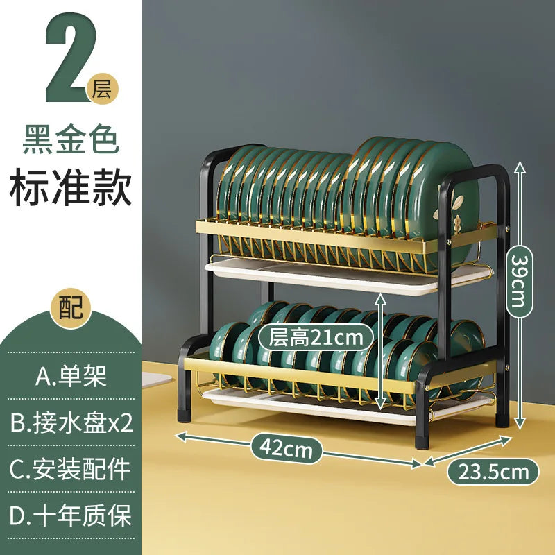 Bowl Rack Draining Dish Storage Green Dishes Storage