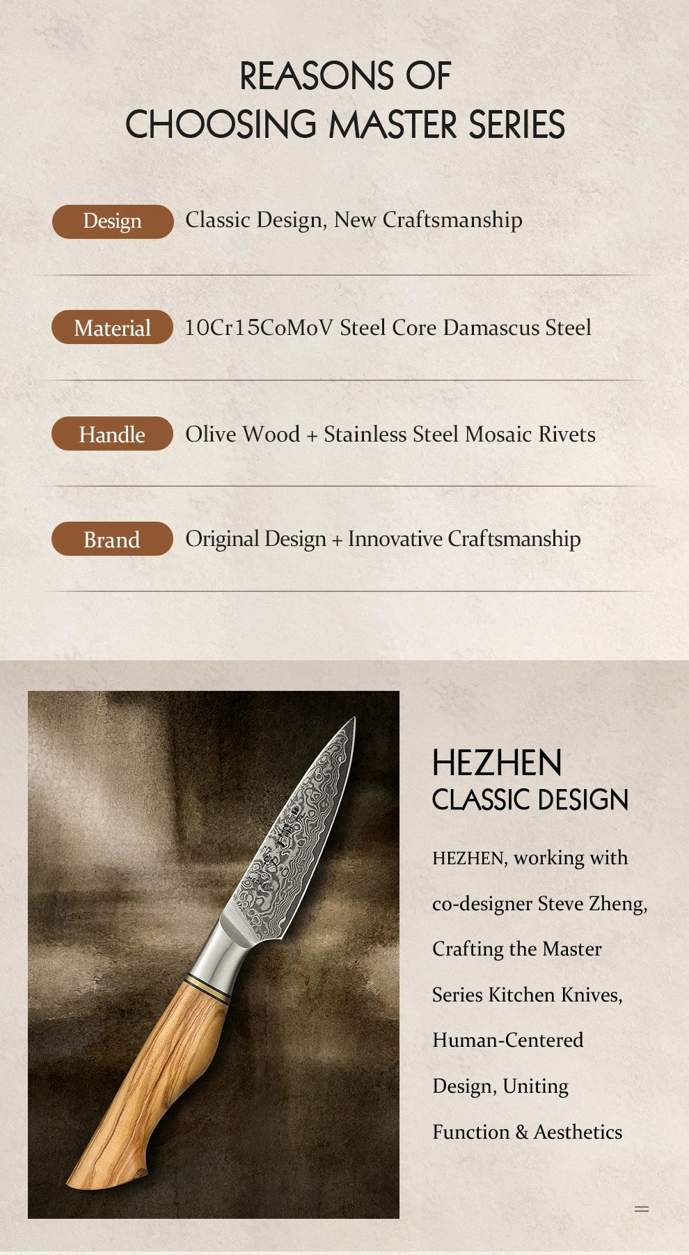Hezhen Inch Paring Knife 67 Layer Damascus Steel