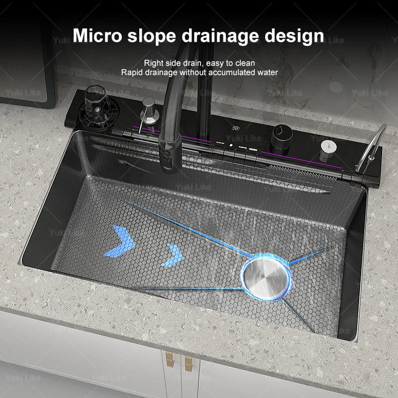 Waterfall Sink Stainless Steel Multi-Function Large Slot