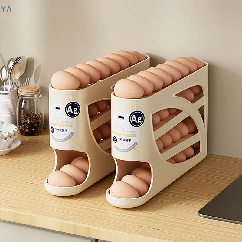 Ya Layers Automatic Rolling Egg Holder Rack Fridge