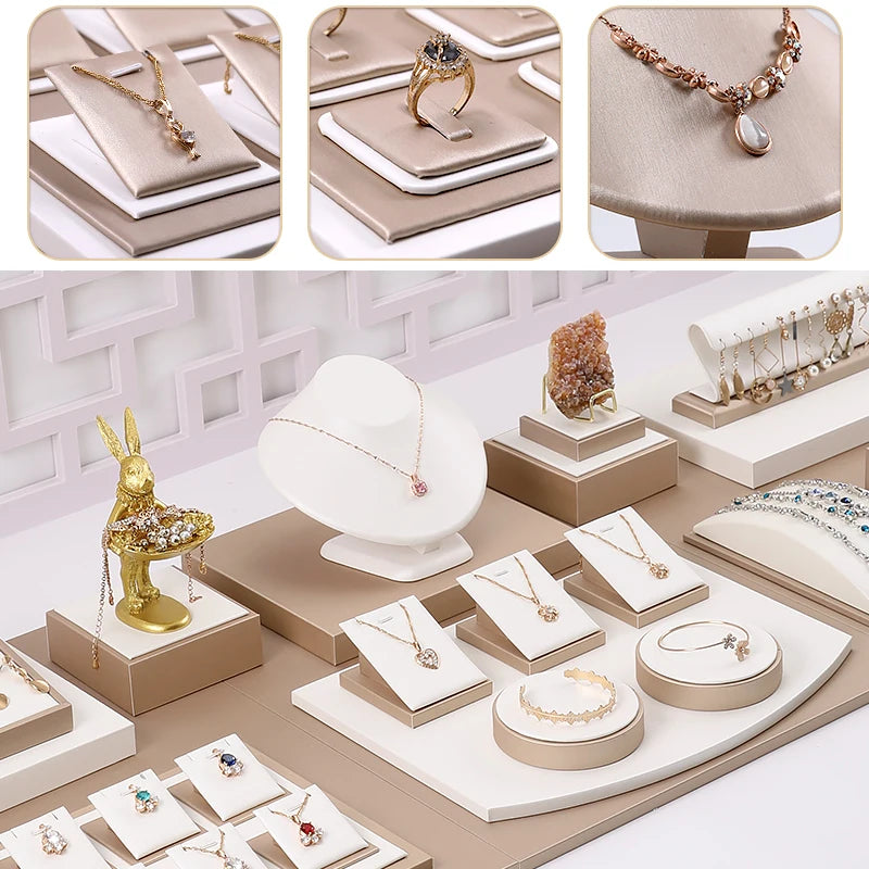 Pu Leather Hand Jewelry Ring Display Pedestal Stand