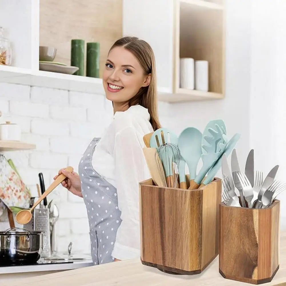 Utensil Organizer Wooden Utensil Holder Wood Utensil Holder