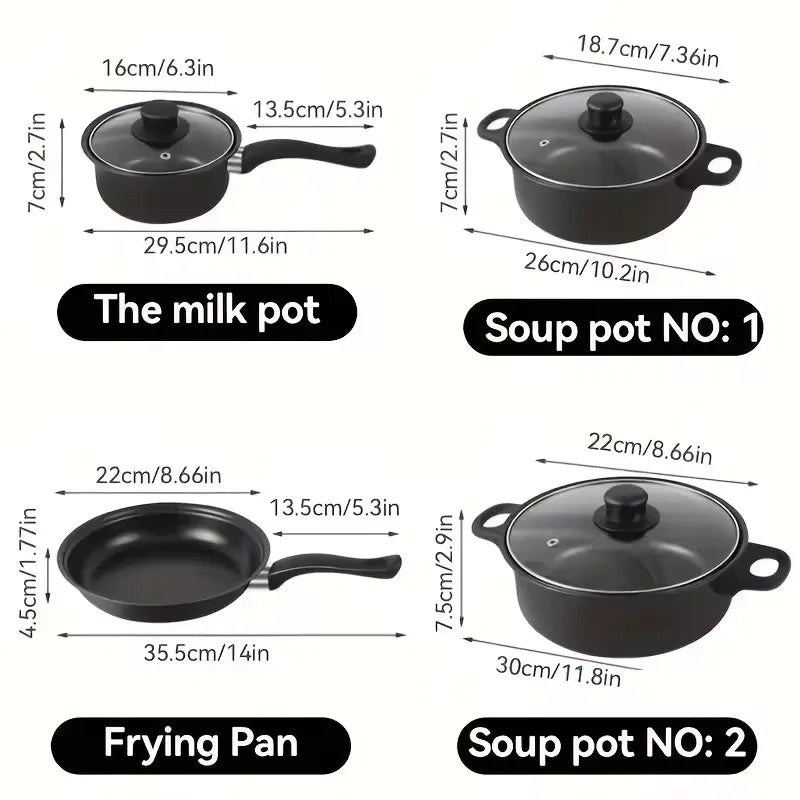 13-Piece Featuring Nonstick Induction Pots Frying Pan Cooking