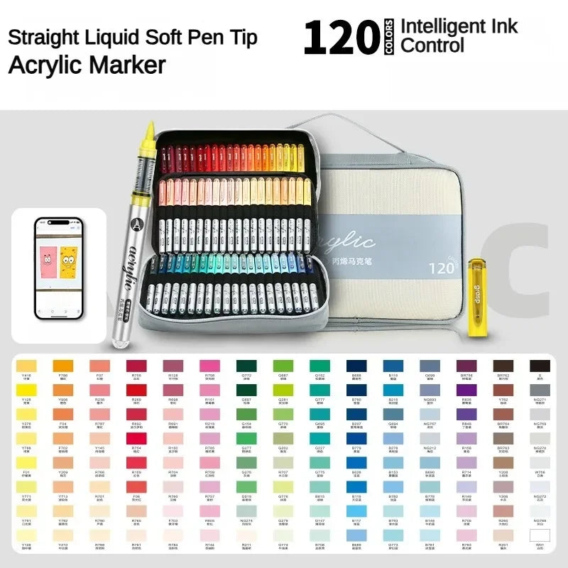 Grasp 120/1 Colors Acrylic Markers Brush Tip Paint