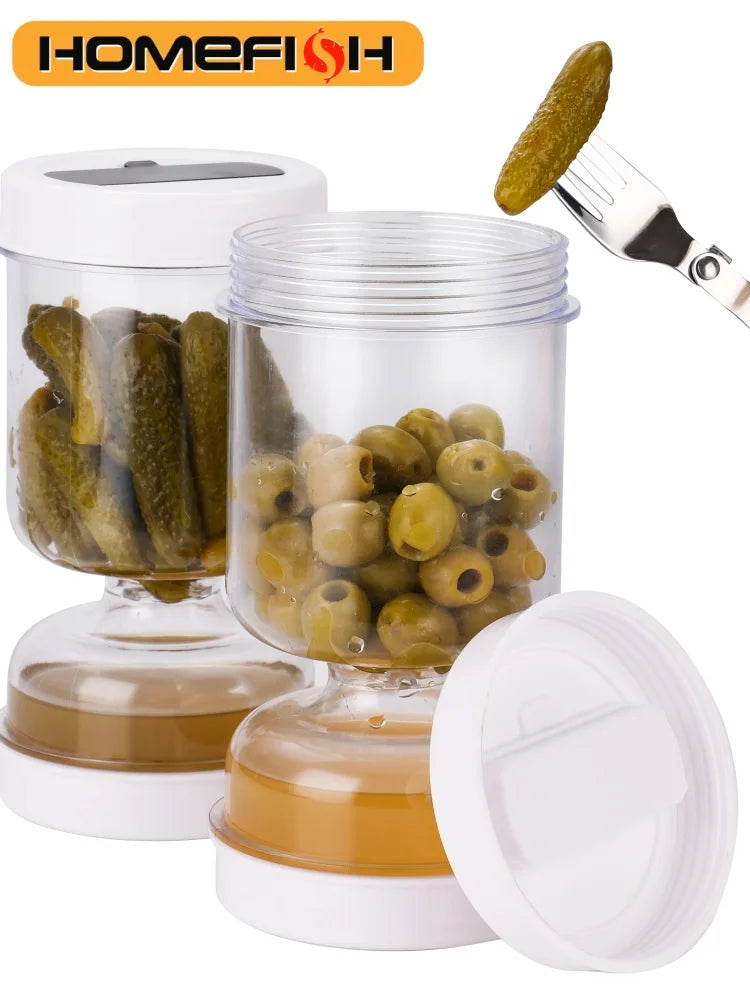Olive Pickle Strainer Jar Olive Container Hourglass Jar