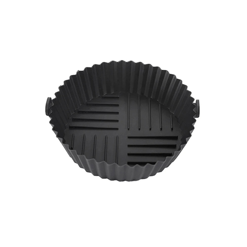 1pc Silicone Air Fryer Baking Tray Circular Foldable