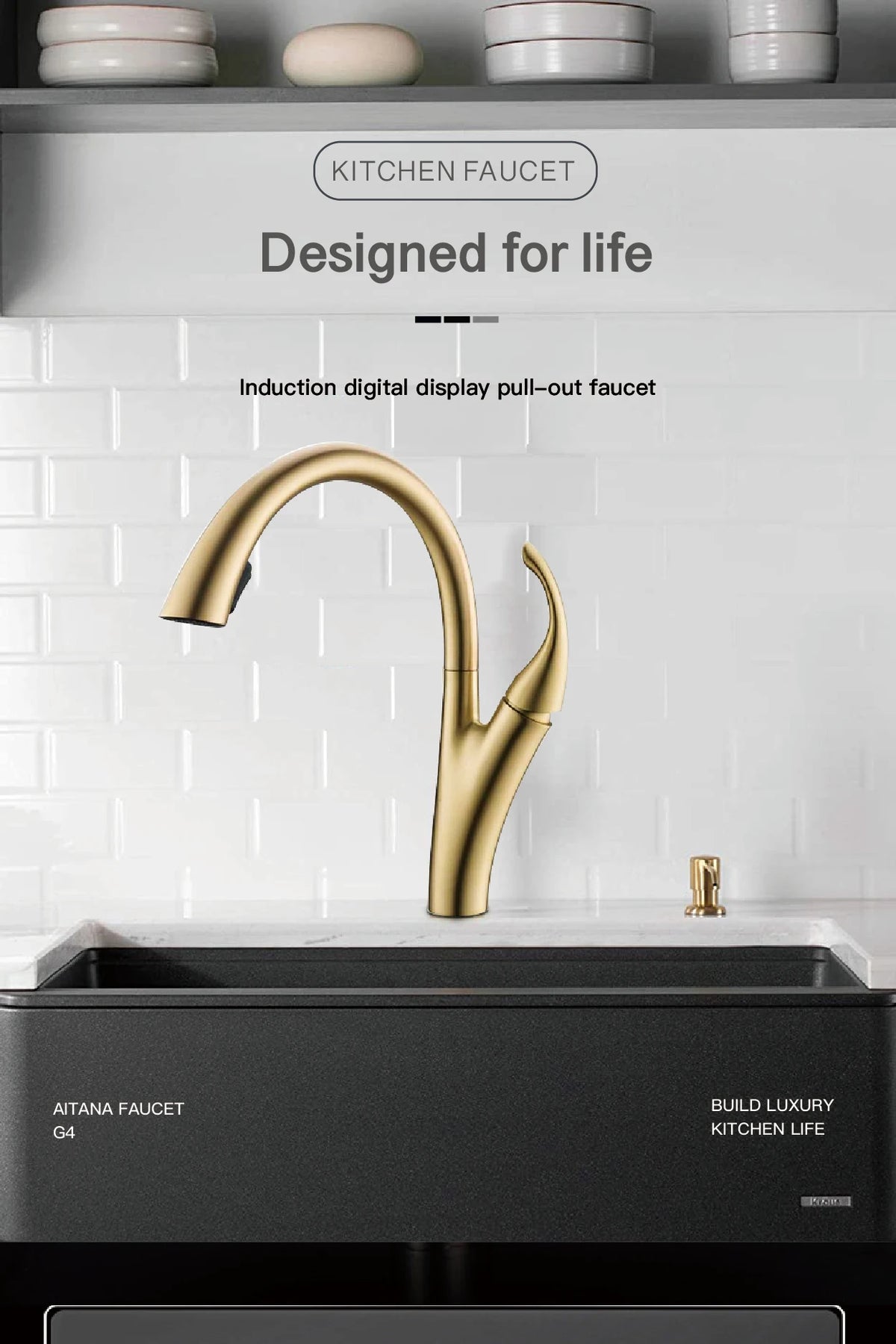 Aitana Simple Design Brass Black Faucet Modern Handle