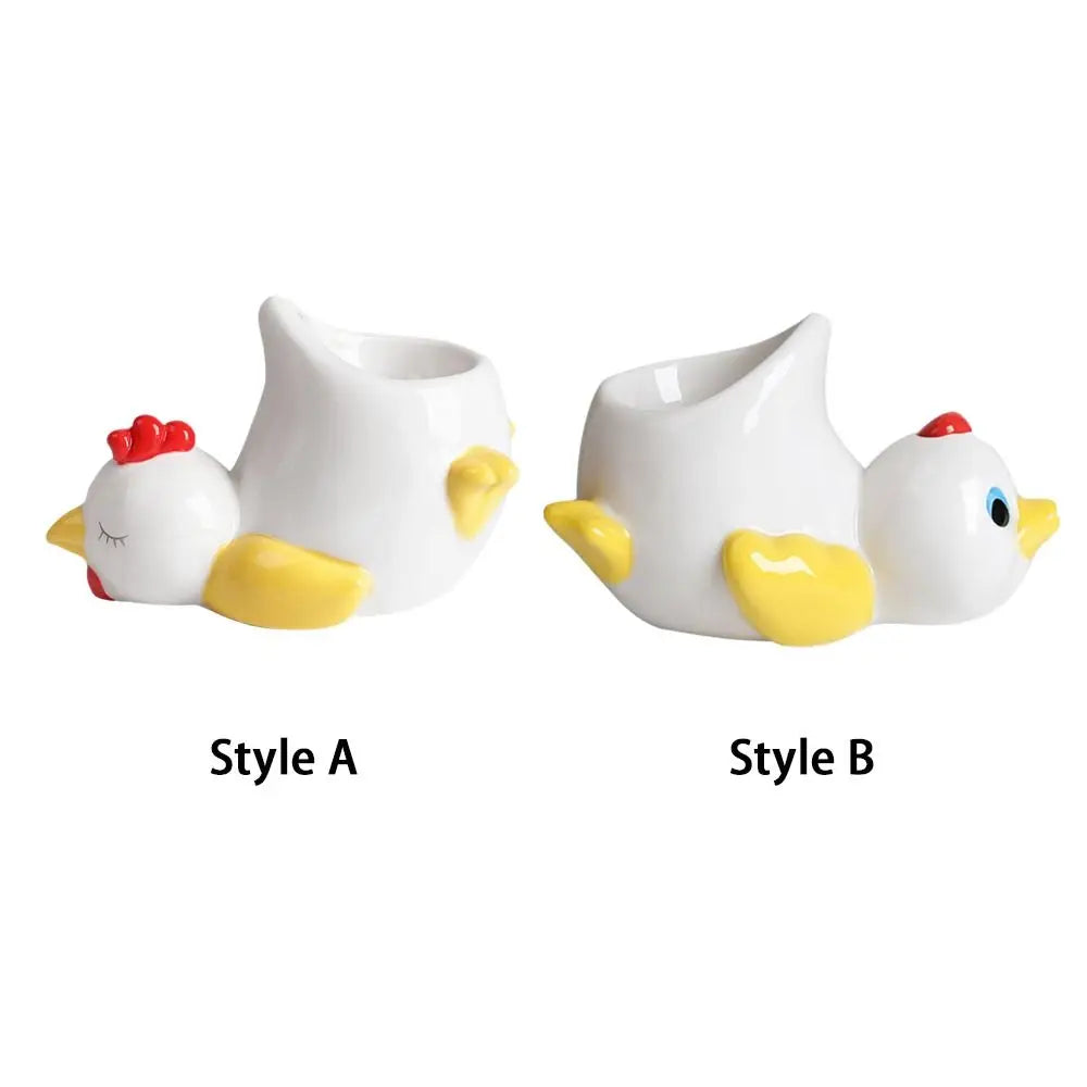 Ceramic Chicken Egg Cup Holders Funny Animal Creative