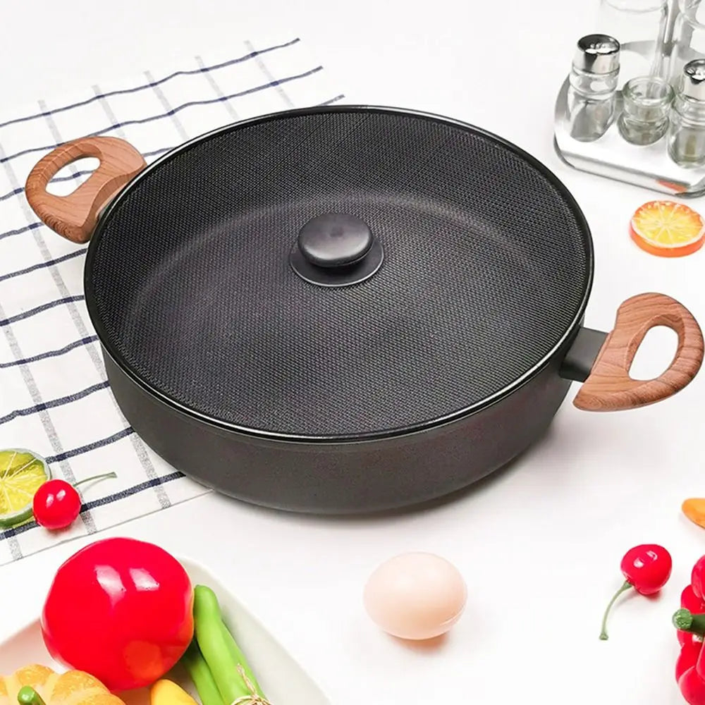 Black Oil Splatter Screen Anti-Splash Handle Oil Splash