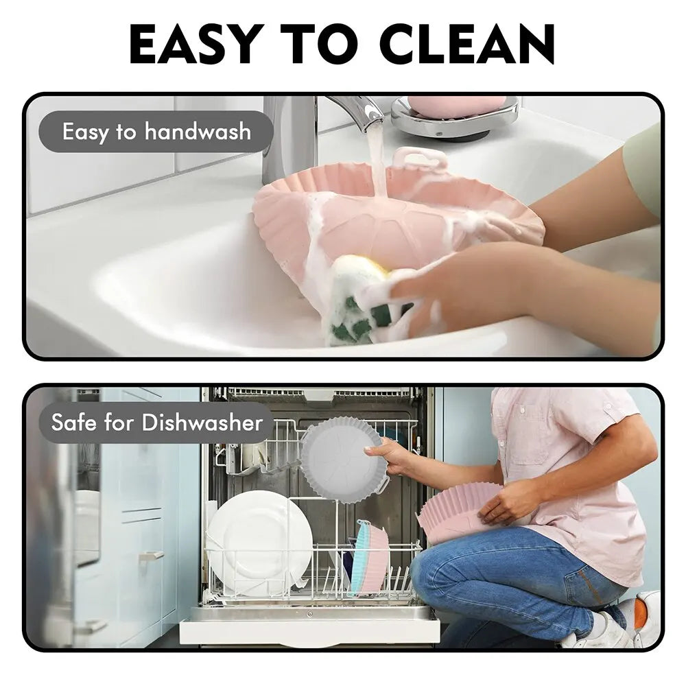 Silicone Mat Round Airfryer Inserts Heat Resistant Baking