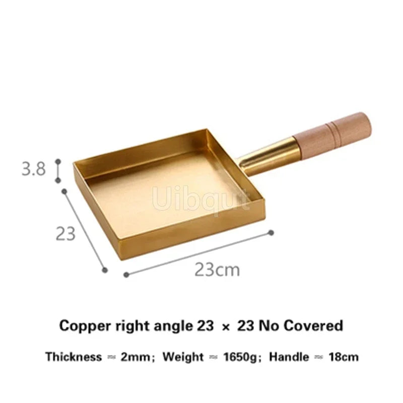 Brass Baking Tray Copper Frying Pan Square Pan