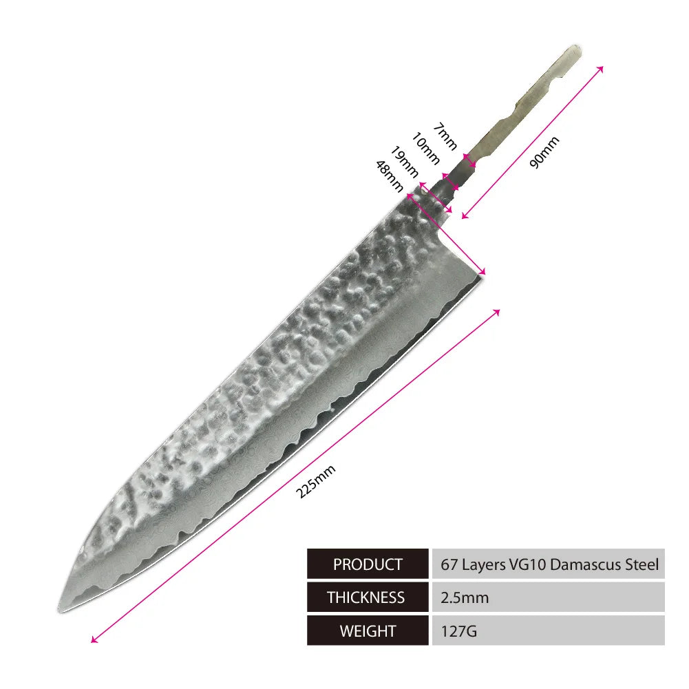 Amber Knife High Quality Blade Japanese Damascus Steel