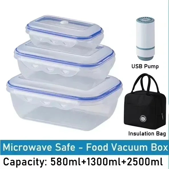 Vacuum Food Storage Box Transparent Storage Container Fridge