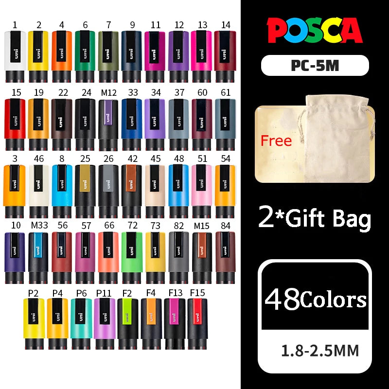 Uni Posca Full Marker Pen Storage Bag Pc-1m