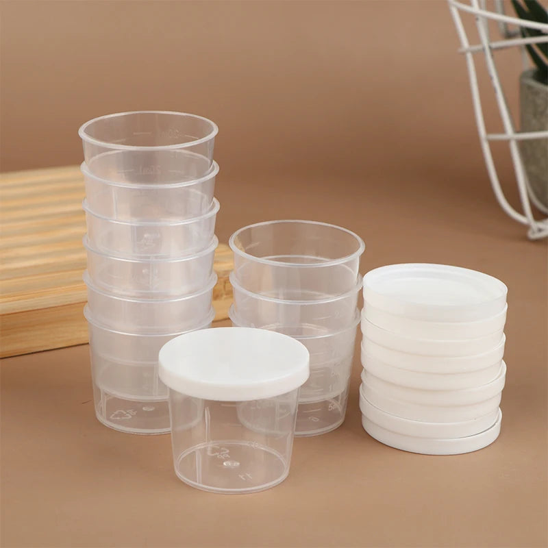 10pcs Plastic 20/30/50/100ml Clear Liquid Pill Measuring Cups