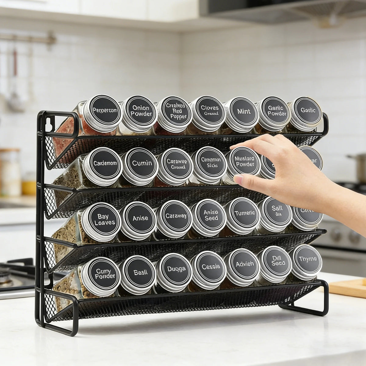 3/4tier Spice Rack Counter Standing Wall Mounted Spice
