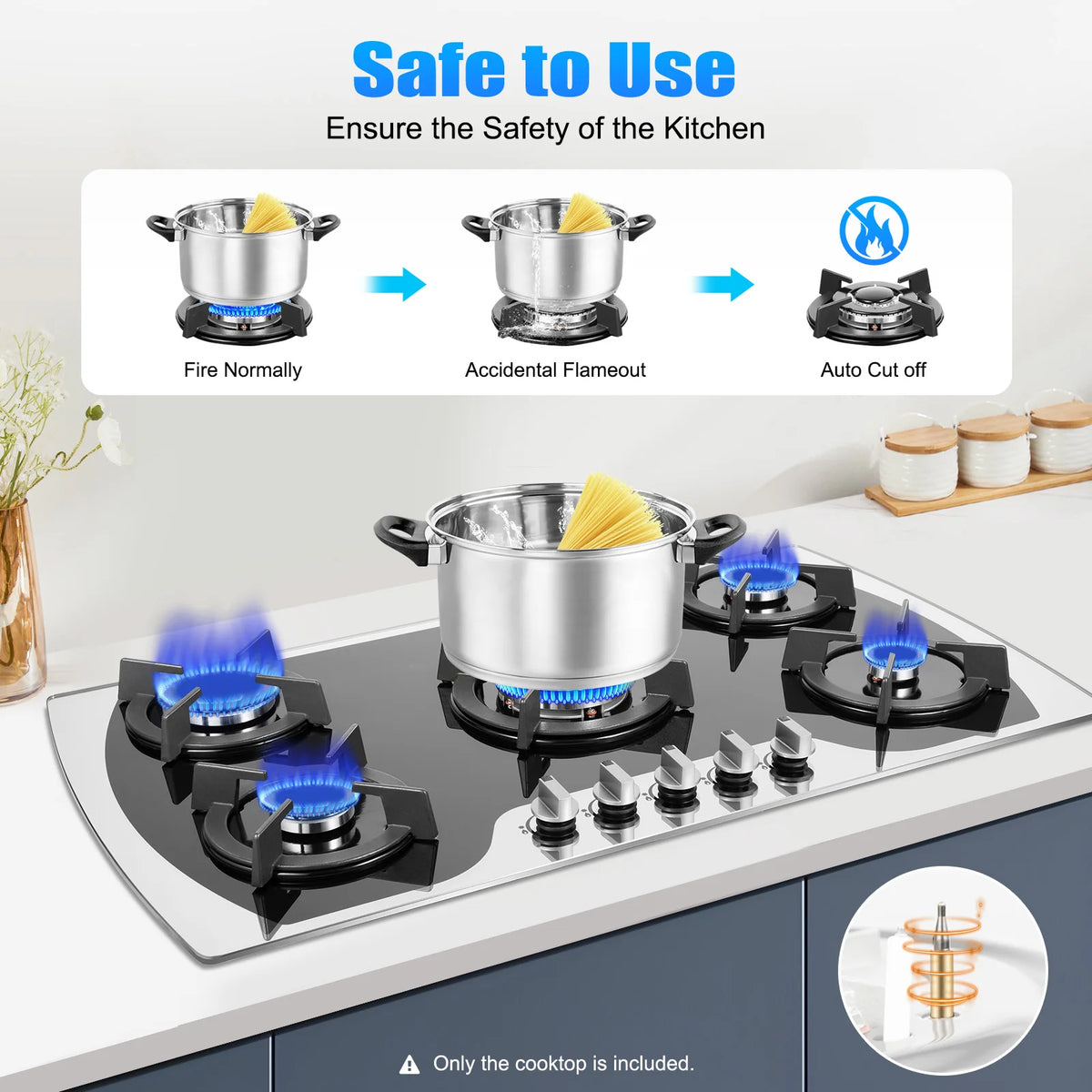 Lpg/Ng Gas Cooktop Gas Cooker Burners Built-In Gas