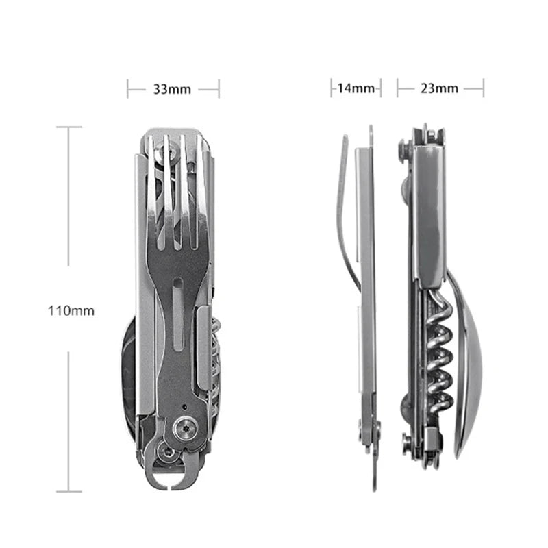 Multi-Function Camping Fork Spoon Foldable Knife Fork Spoon