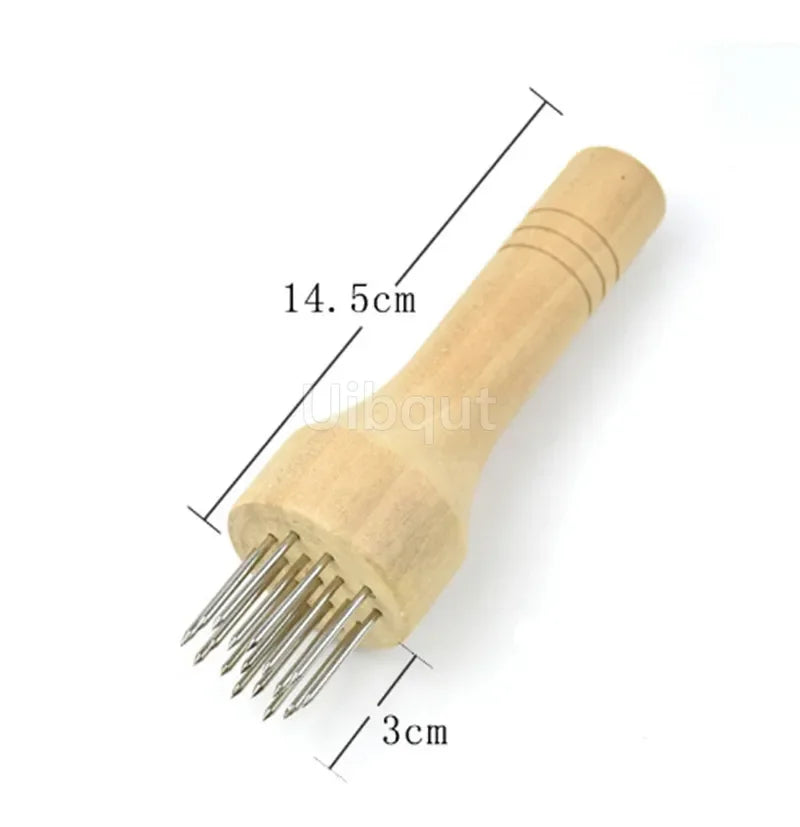 Stainless Steel Meat Needles Pounders Wooden Handle Profession