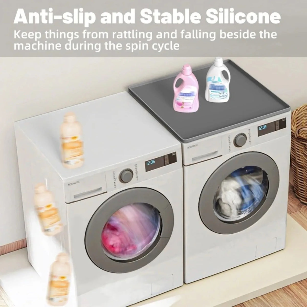 Grey Washer Dryer Top Cover Pack 27x27 Inch