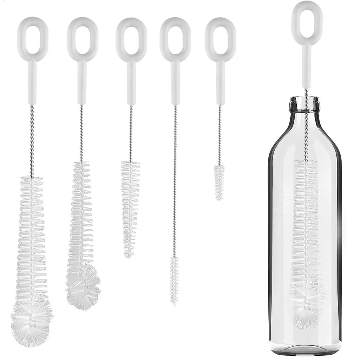 5pcs/Set Bottle Cleaning Brushes Water Bottle Brush Flexible