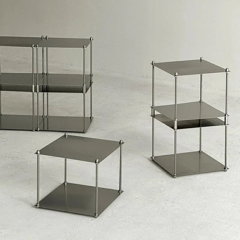 Bauhaus Stainless Steel Metal Modular Storage Rack Floor