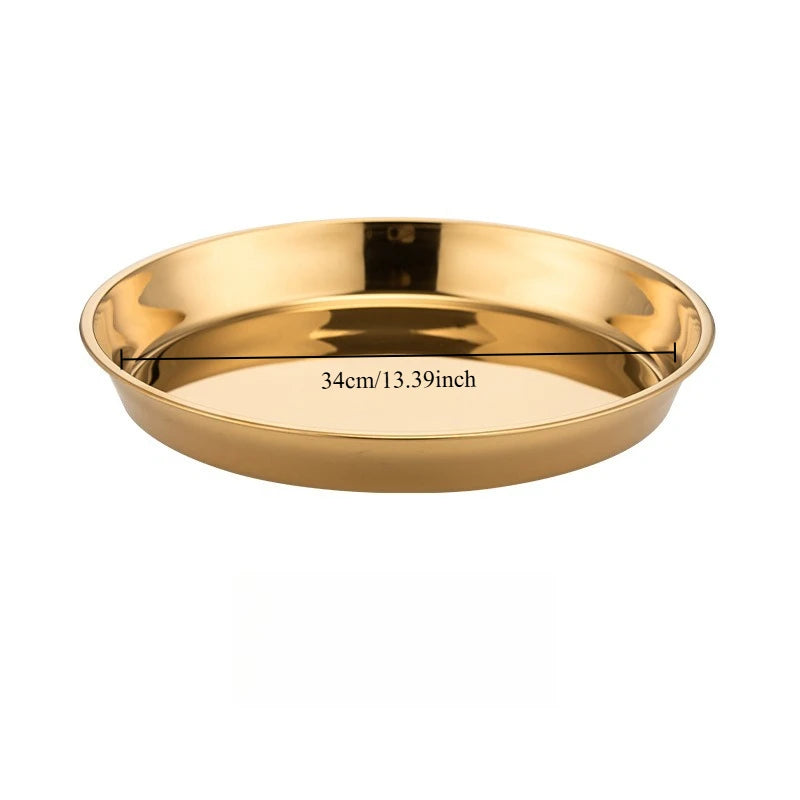 Food Grade Minimalist Gold Stainless Steel Dish Tray