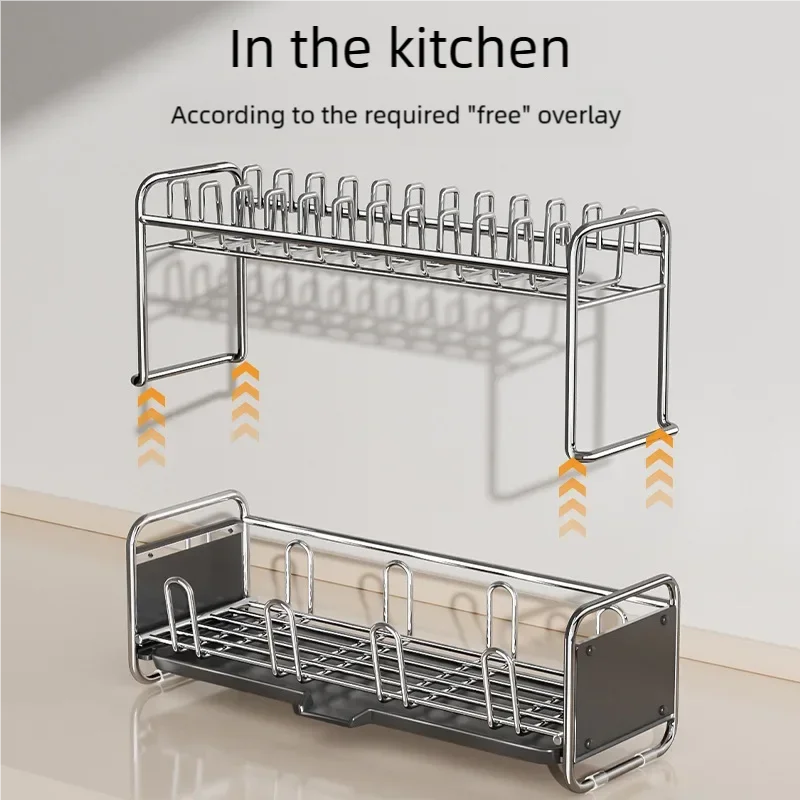 Dish Drying Rack Narrow Sink Side Countertop Dish