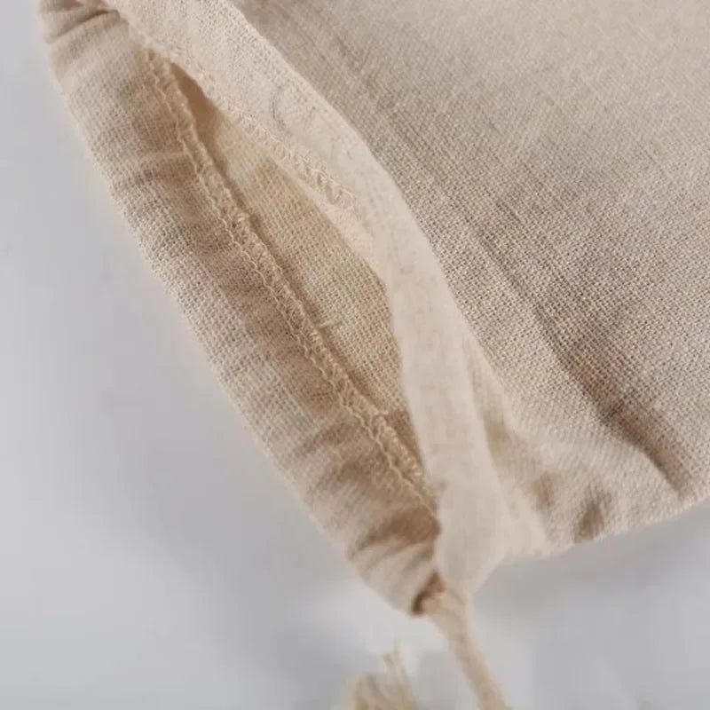 Linen Bread Bags Reusable Homemade Drawstring Loaf Bag