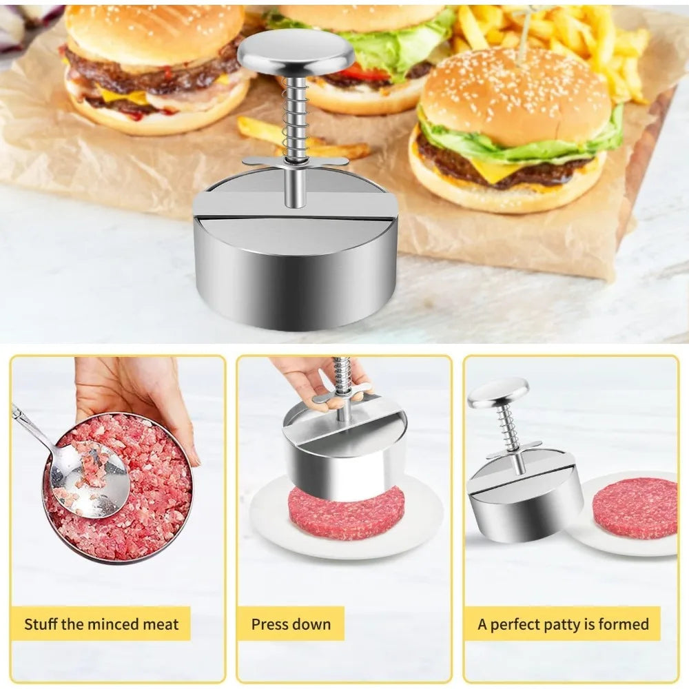 Stainless Steel Burger Press Non Stick Hamburger Patty
