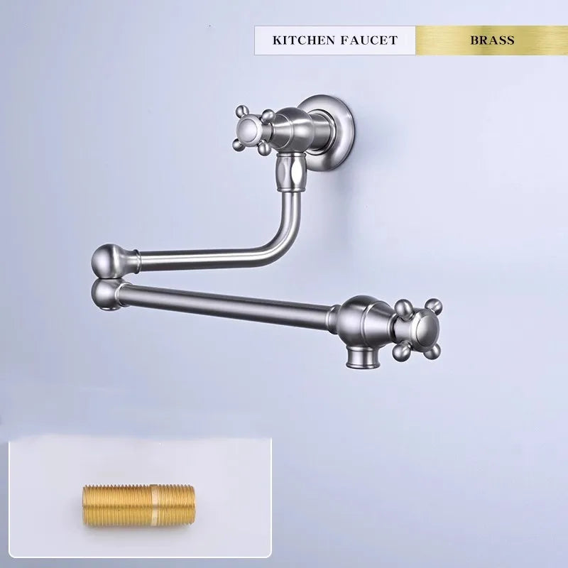 Faucet Brushed Gold Pot Filler Tap Wall Mounted