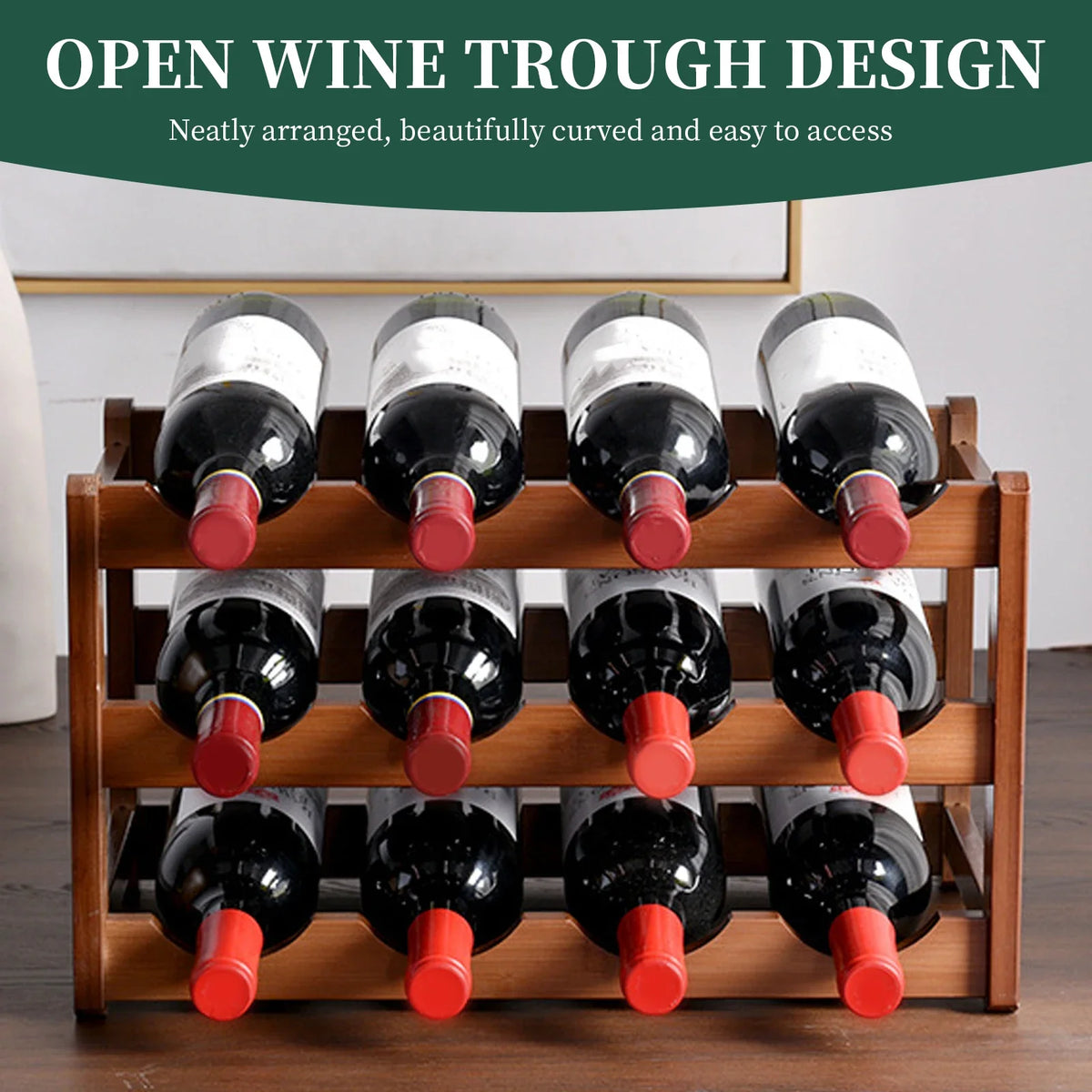 Wine Rack Wooden Winebottle Display Cabinet Holders Shelf