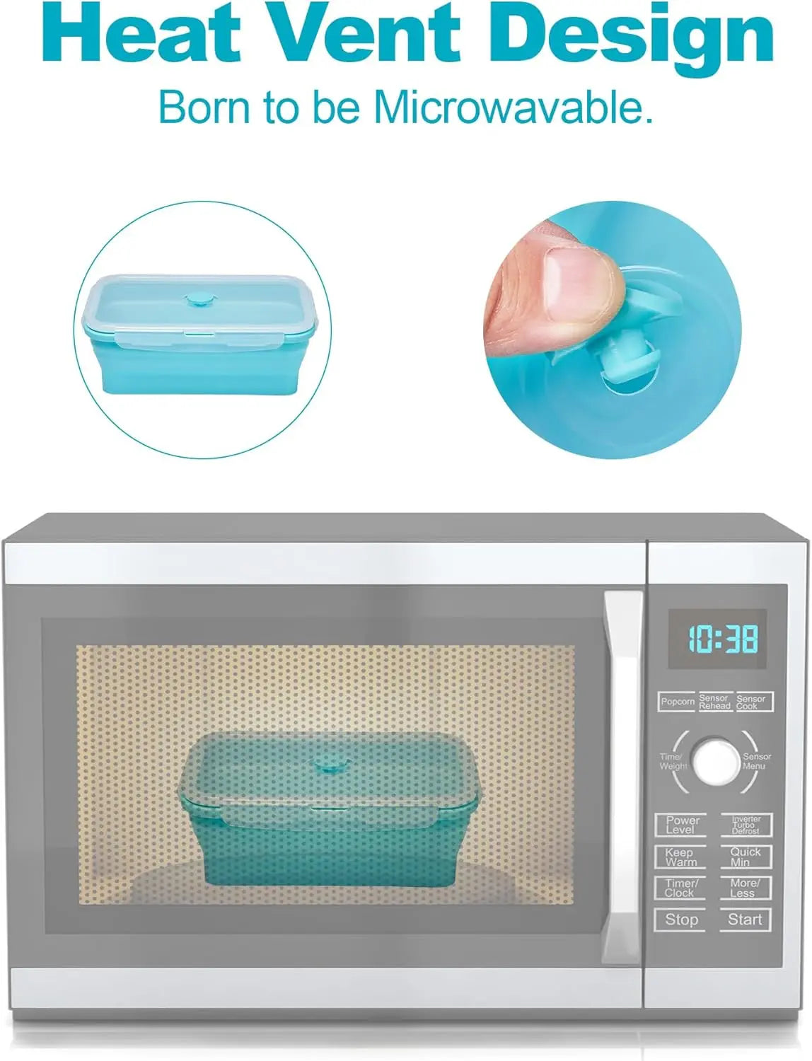 Collapsible Food Storage Containers Lids & Vent 11