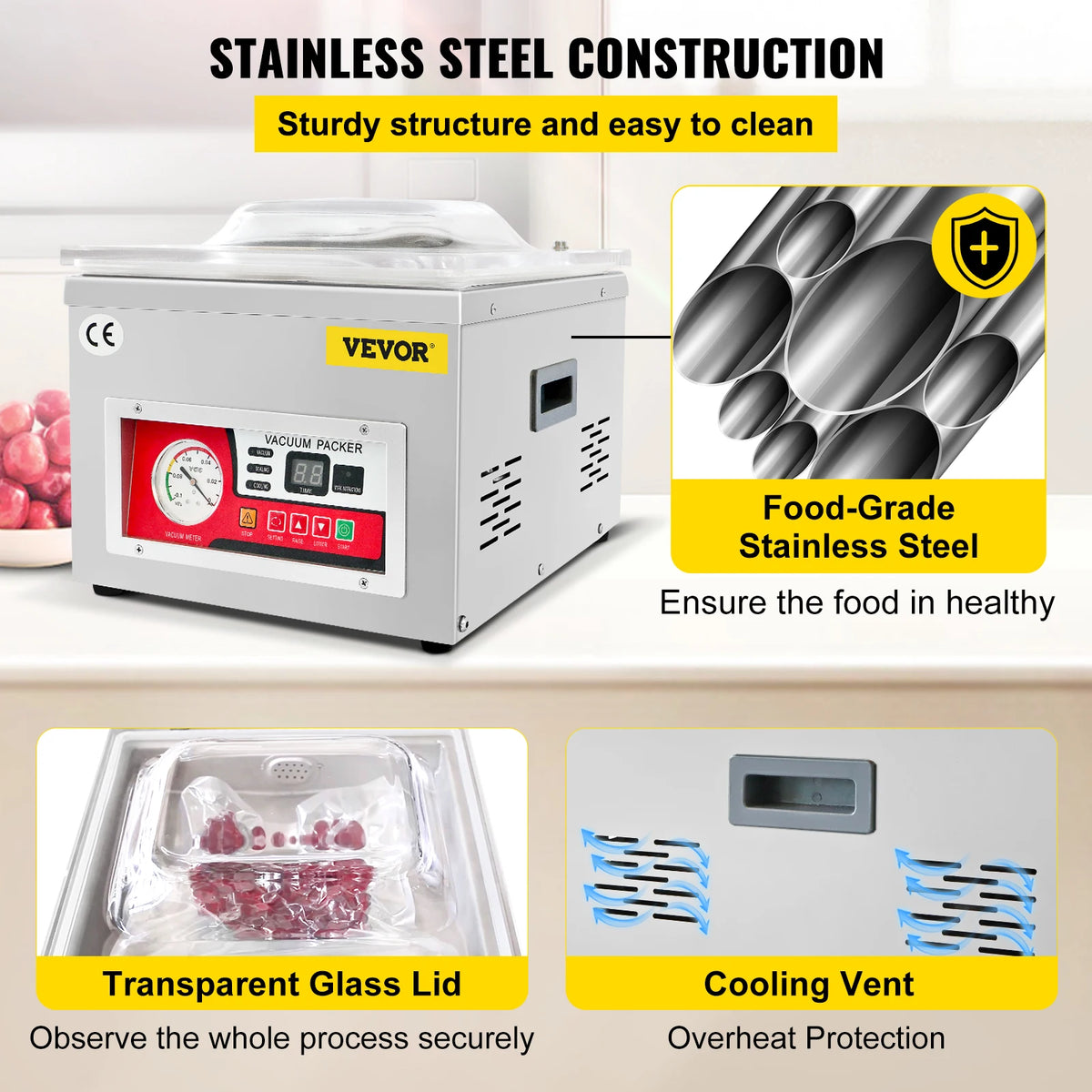 Succebuy Food Vacuum Packing Machine Dz-260a Commercial Chamber