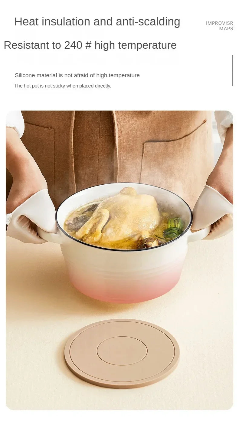 High Temperature Resistant Thickened Silicone Coaster Round