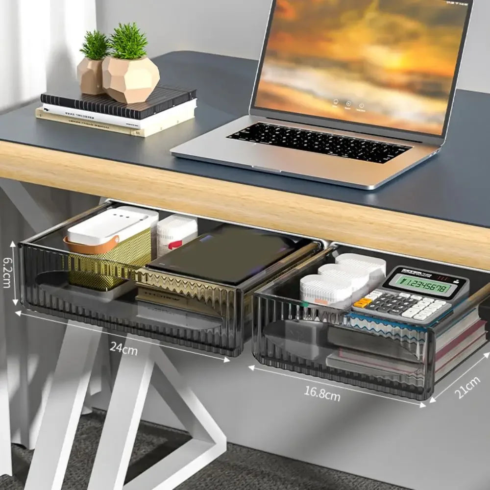 Drawer Storage Box Under Table Hidden Self-Adhesive Drawer